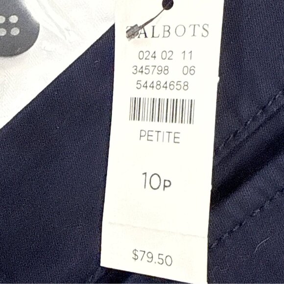 Talbots Womens Navy Cropped Capri Pants With Button Details Sz 10P - New - Picture 10 of 11